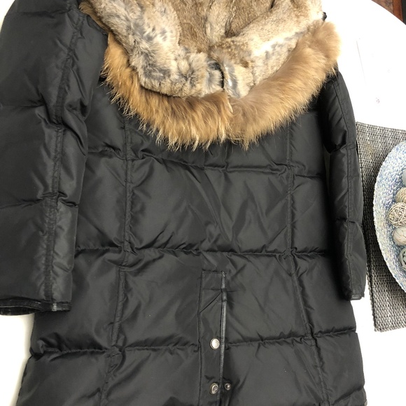 Plajar down coat with Racoon and rabbit hood - Picture 4 of 7